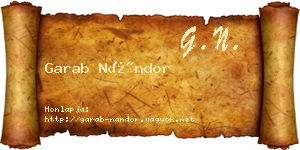 Garab Nándor névjegykártya