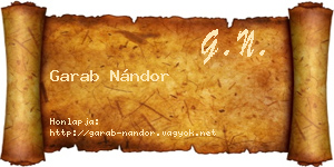 Garab Nándor névjegykártya