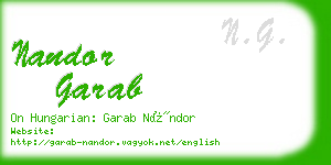 nandor garab business card